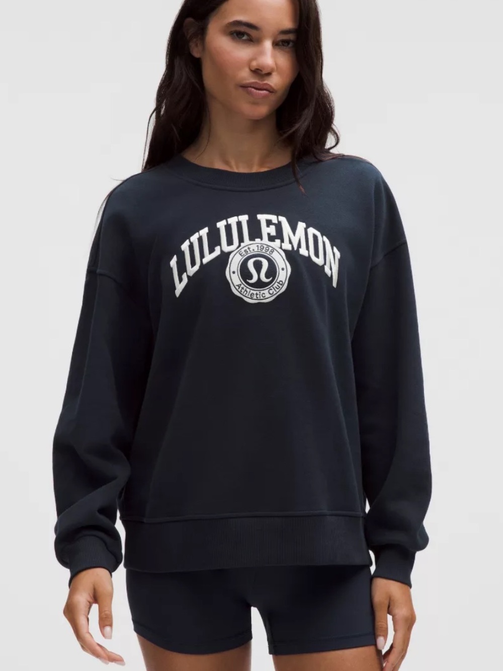 lululemon athletica womens perfectly oversized crew collegiate m